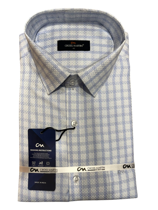 Southloom Pure Cotton Blue Printed Shirt (42 FS)