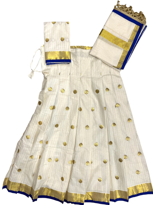 Southloom Semi Stitched Cotton Dhavani Set with Pavada and Blouse Piece