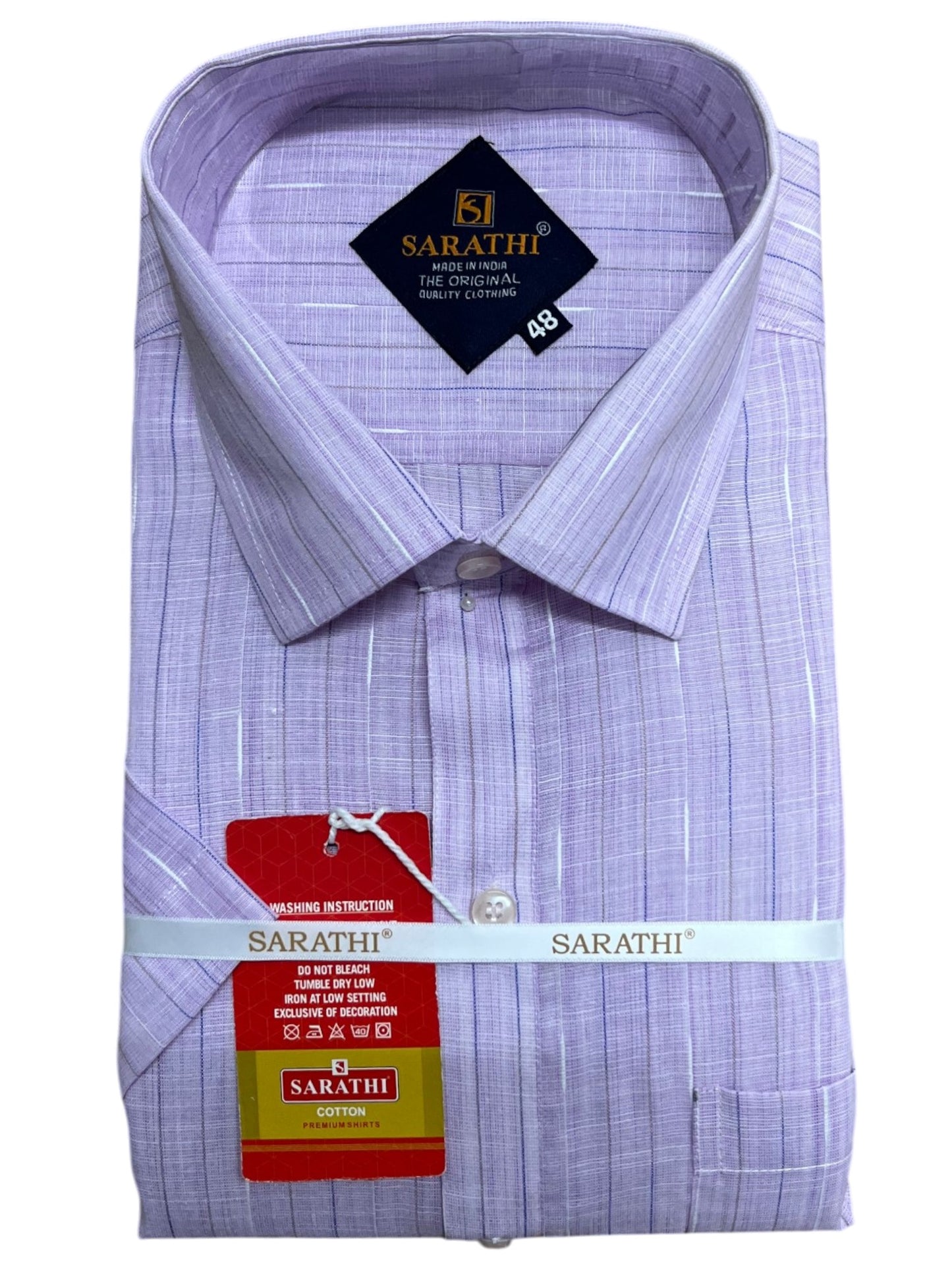 Southloom Pure Cotton Lavender Lines Shirt SLSHIRT 48 HS