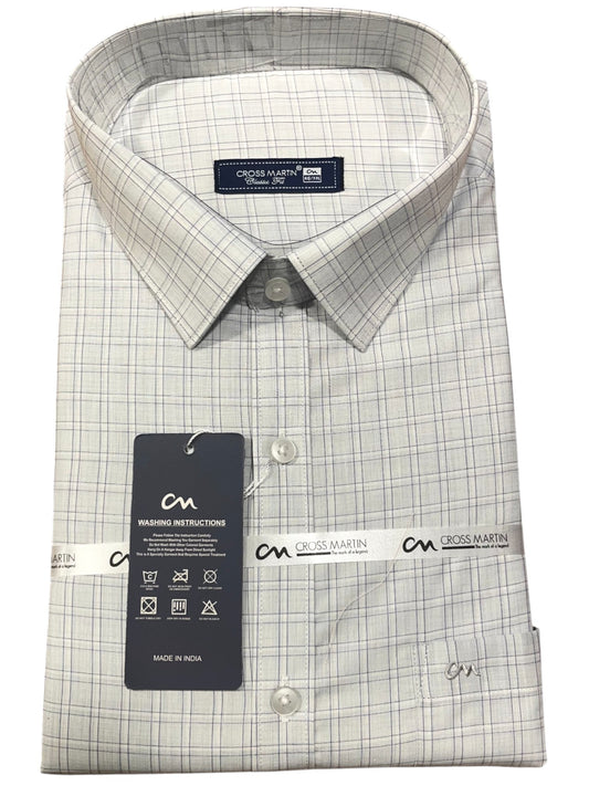 Southloom Pure Cotton White Check Shirt (46 FS)