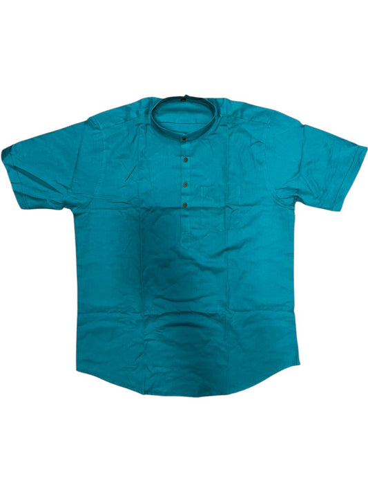 Southloom Blue Short Cotton Kurta Shirt for Men
