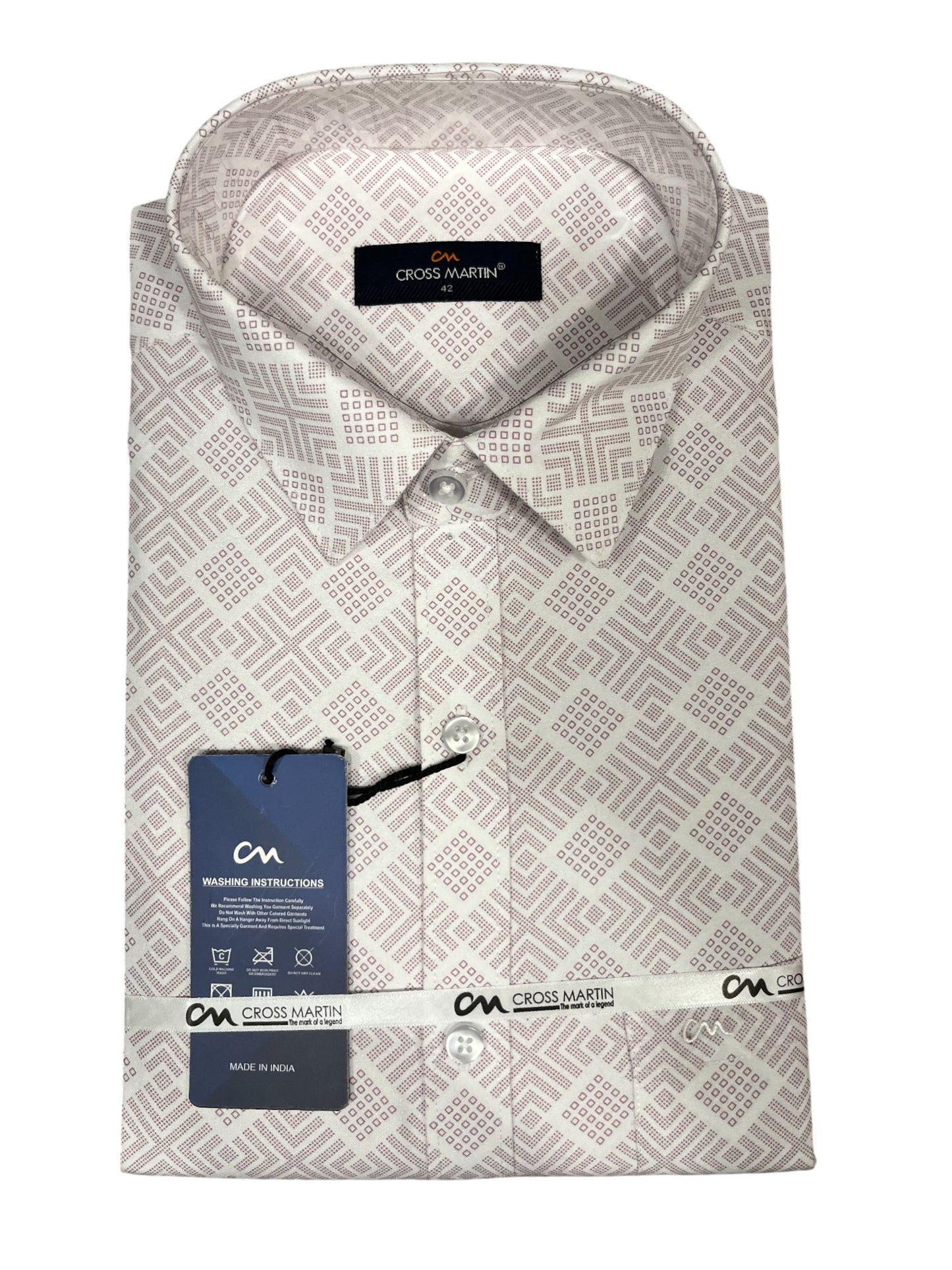 Southloom Pure Cotton Brown Printed Shirt(XL FS)