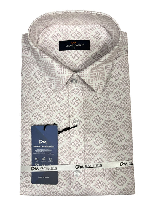 Southloom Pure Cotton Brown Printed Shirt(XL FS)