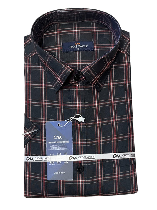 Southloom Pure Cotton Black Cheack Shirt (40 HS)