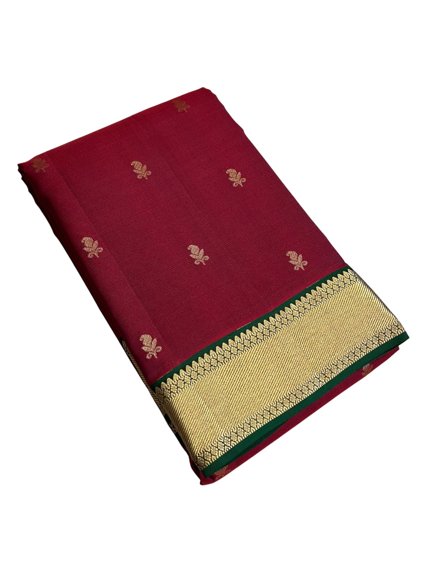 Southloom Pure Handloom Bridal Kanchipuram Silk Saree with Korvai Work (Maroon & Green)