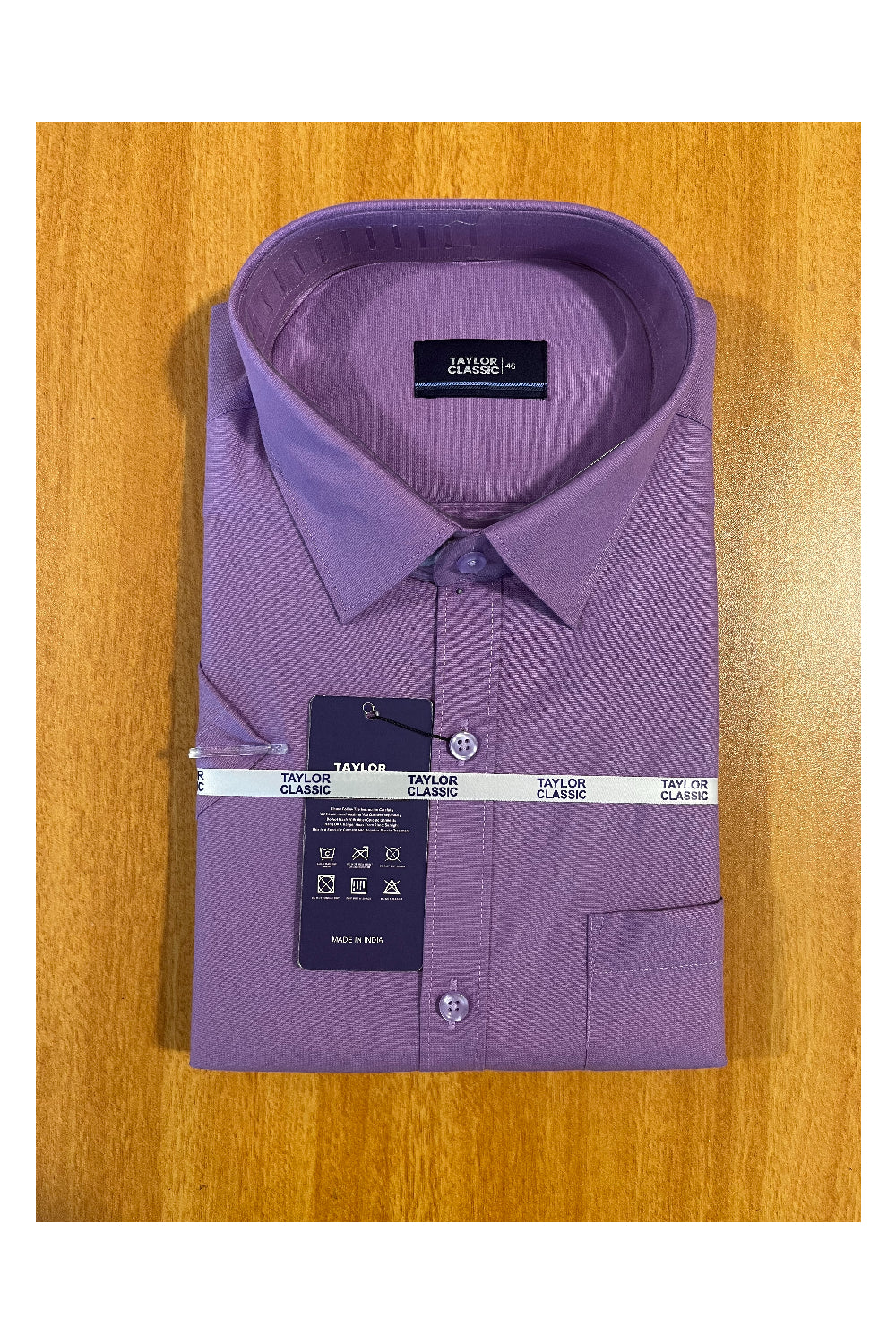 Pure Cotton Lavender Solid Shirt (46 HS)