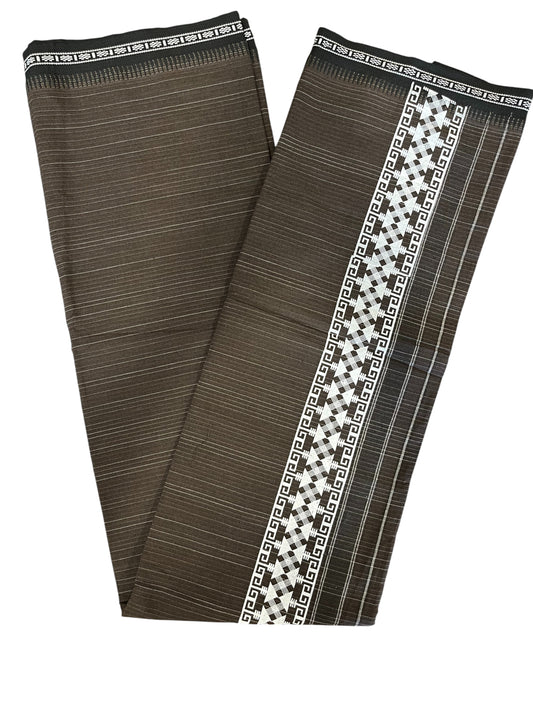 Southloom Brown Printed Single Mundu / Otta Mundu / Lungi (South Indian Kerala Dhoti)