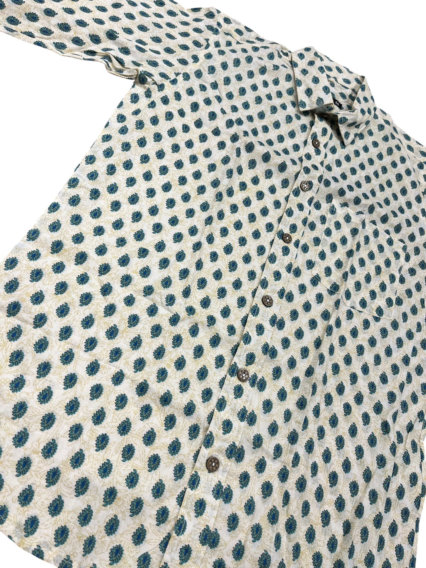 Southloom Jaipur Pure Cotton Block Printed Shirt for Men (Medium)