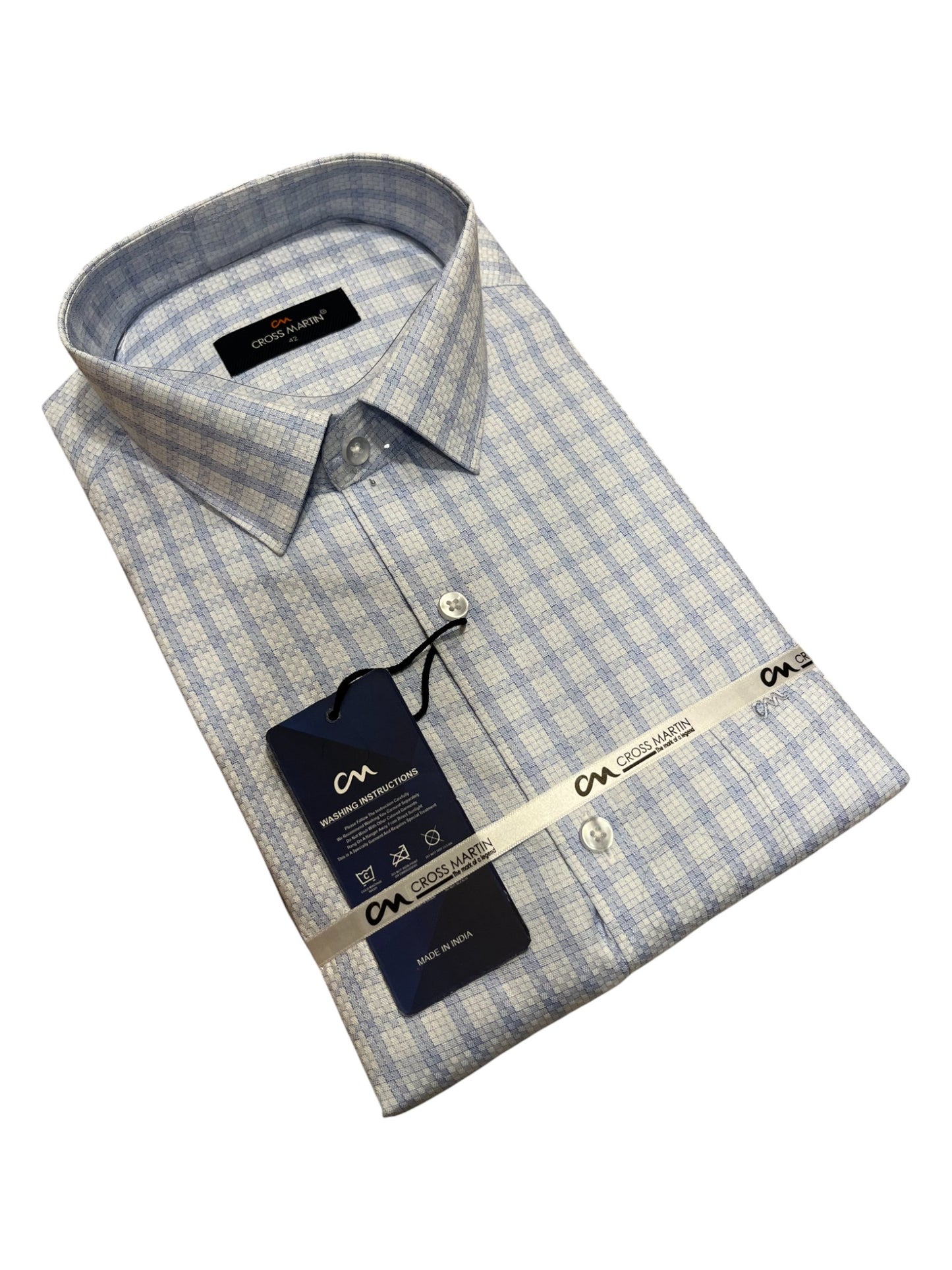 Southloom Pure Cotton Blue Printed Shirt (42 FS)