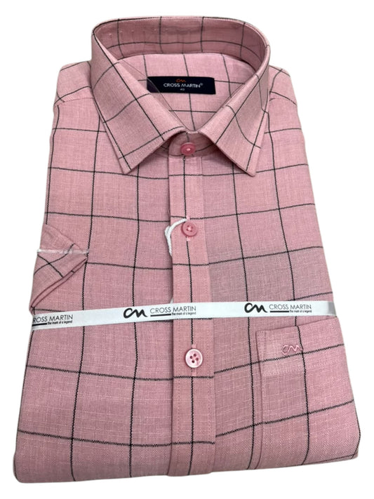 Southloom Pure Cotton Pink Check Shirt SLSHIRT 40HS