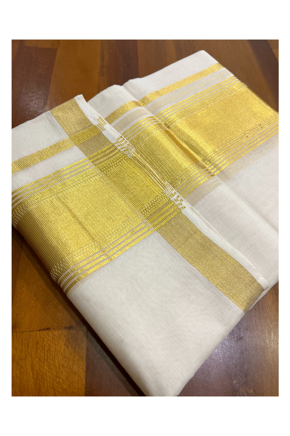 Southloom Super Premium Balaramapuram Unakkupaavu Handloom Wedding Kasavu Thick Border Mundu (South Indian Kerala Dhoti)