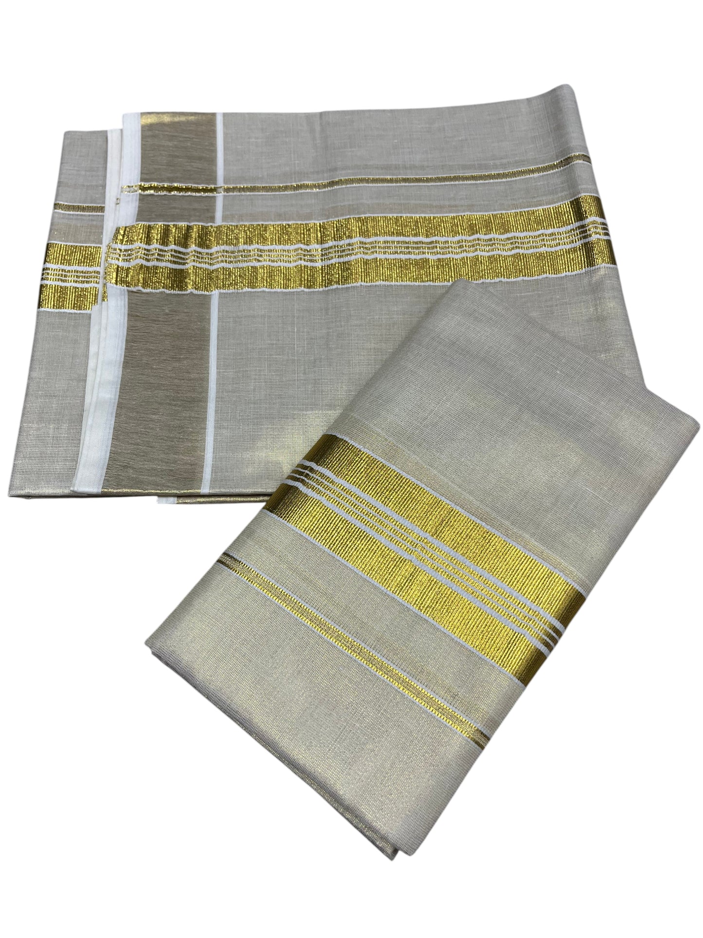 Southloom Kerala Tissue Single Set Mundu (Mundum Neriyathum) with  Kasavu Border
