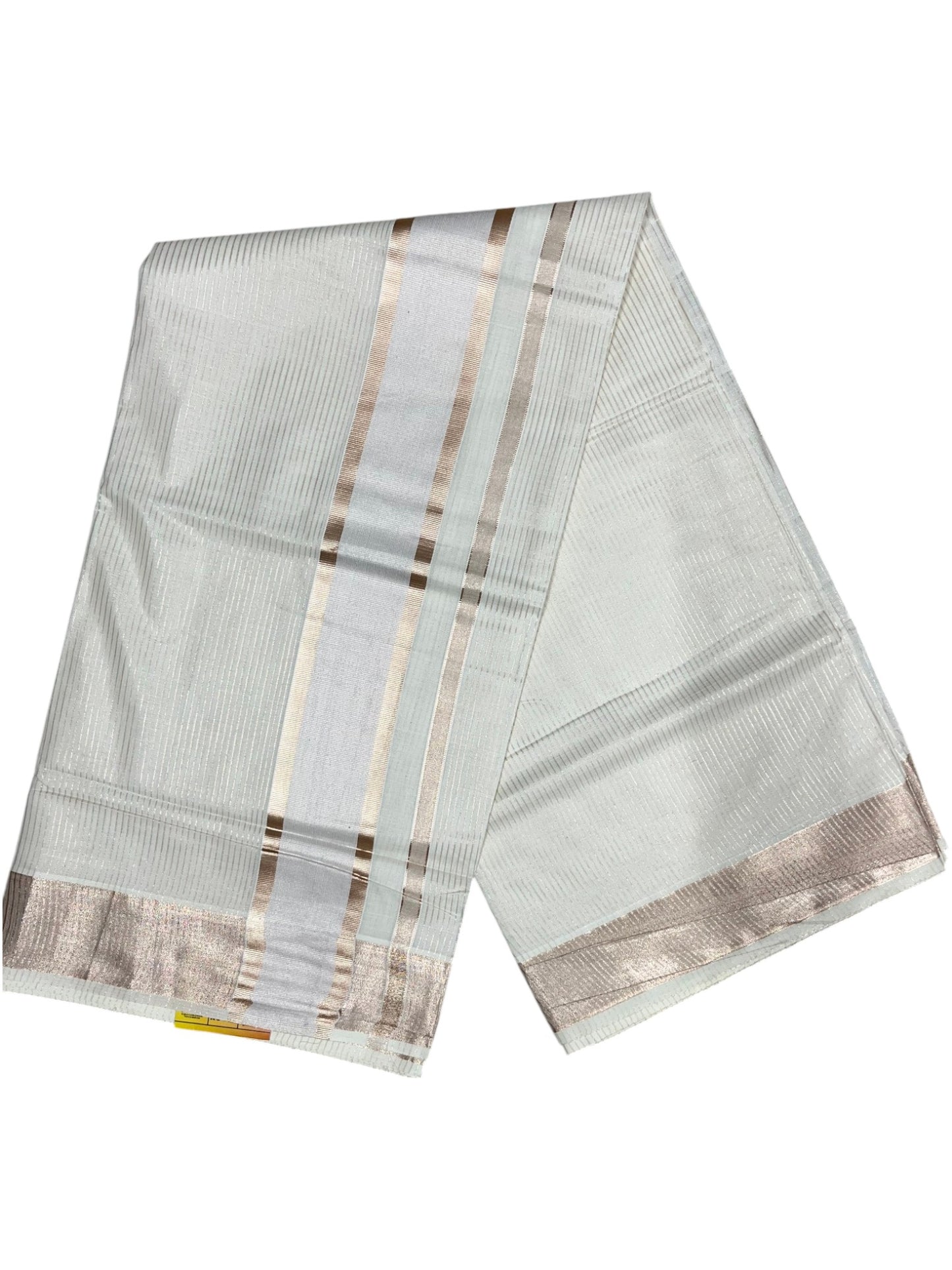 Southloom Kerala Pure Cotton Copper Kasavu Lines Design Saree