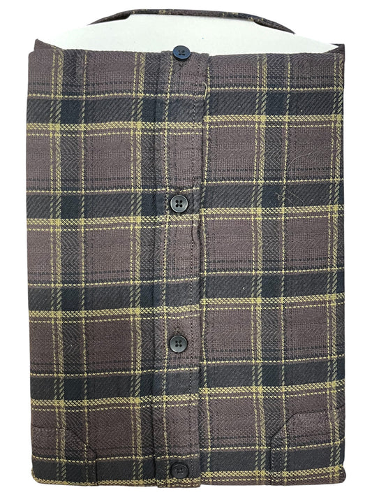 Southloom Pure Cotton Brown Check Shirt (42 FS)