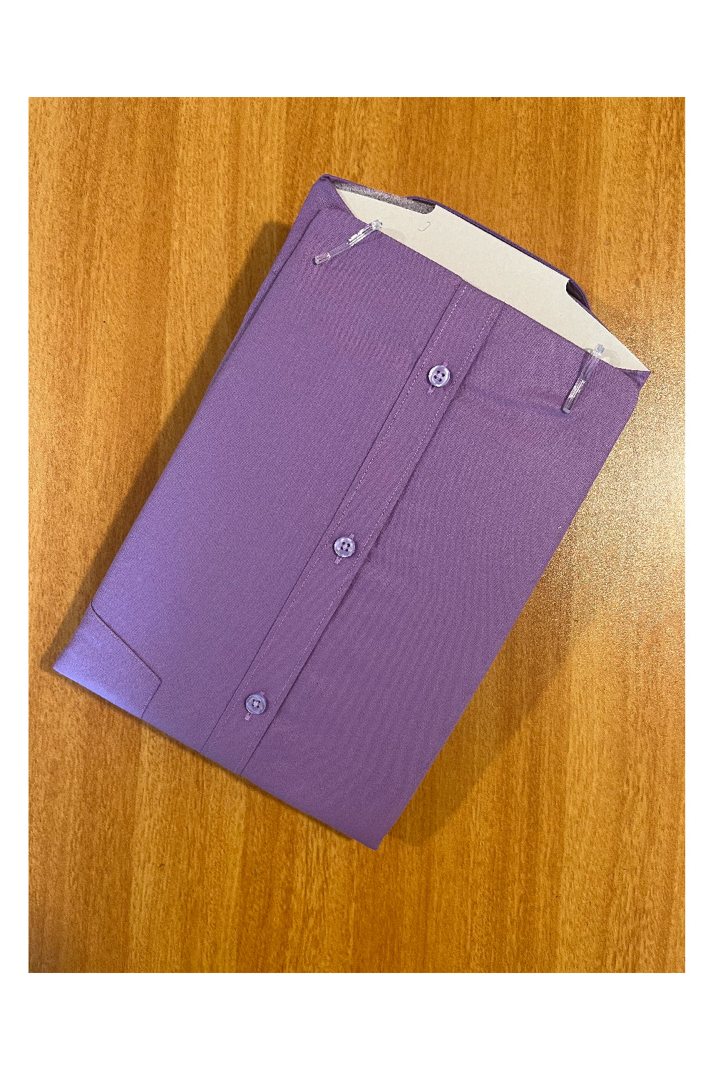 Pure Cotton Lavender Solid Shirt (46 HS)