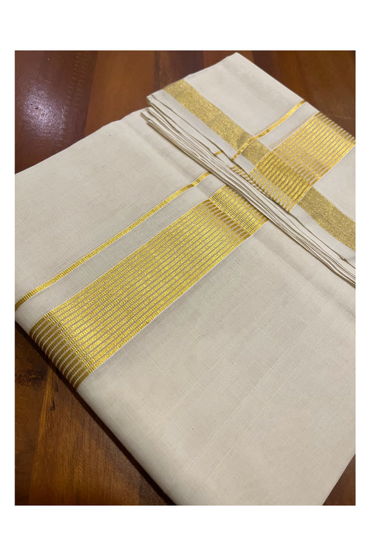 Premium Balaramapuram Unakkupaavu Handloom Kasavu Mundu (South Indian Kerala Dhoti)