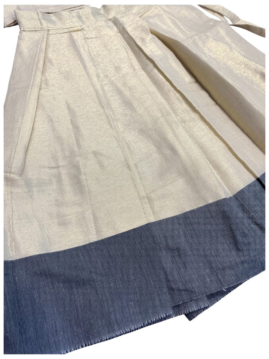 Southloom Kerala Tissue pavada and Blouse with Embroidery Work  (Age 1)