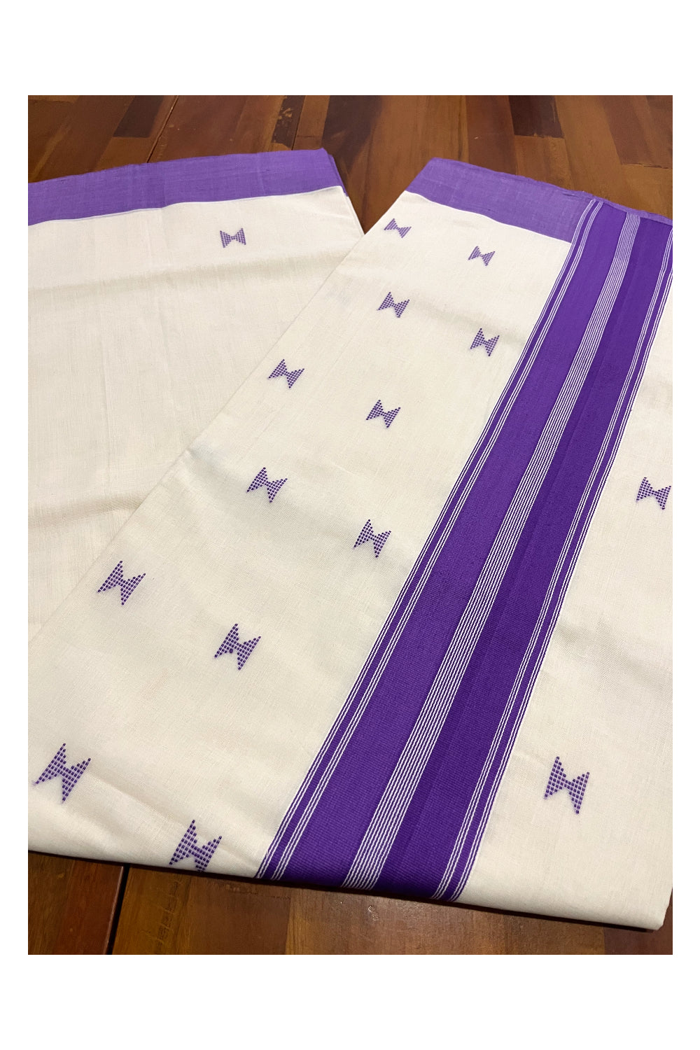 Southloom Premium Unakkupaavu Handloom Cotton Violet Butta Work Saree