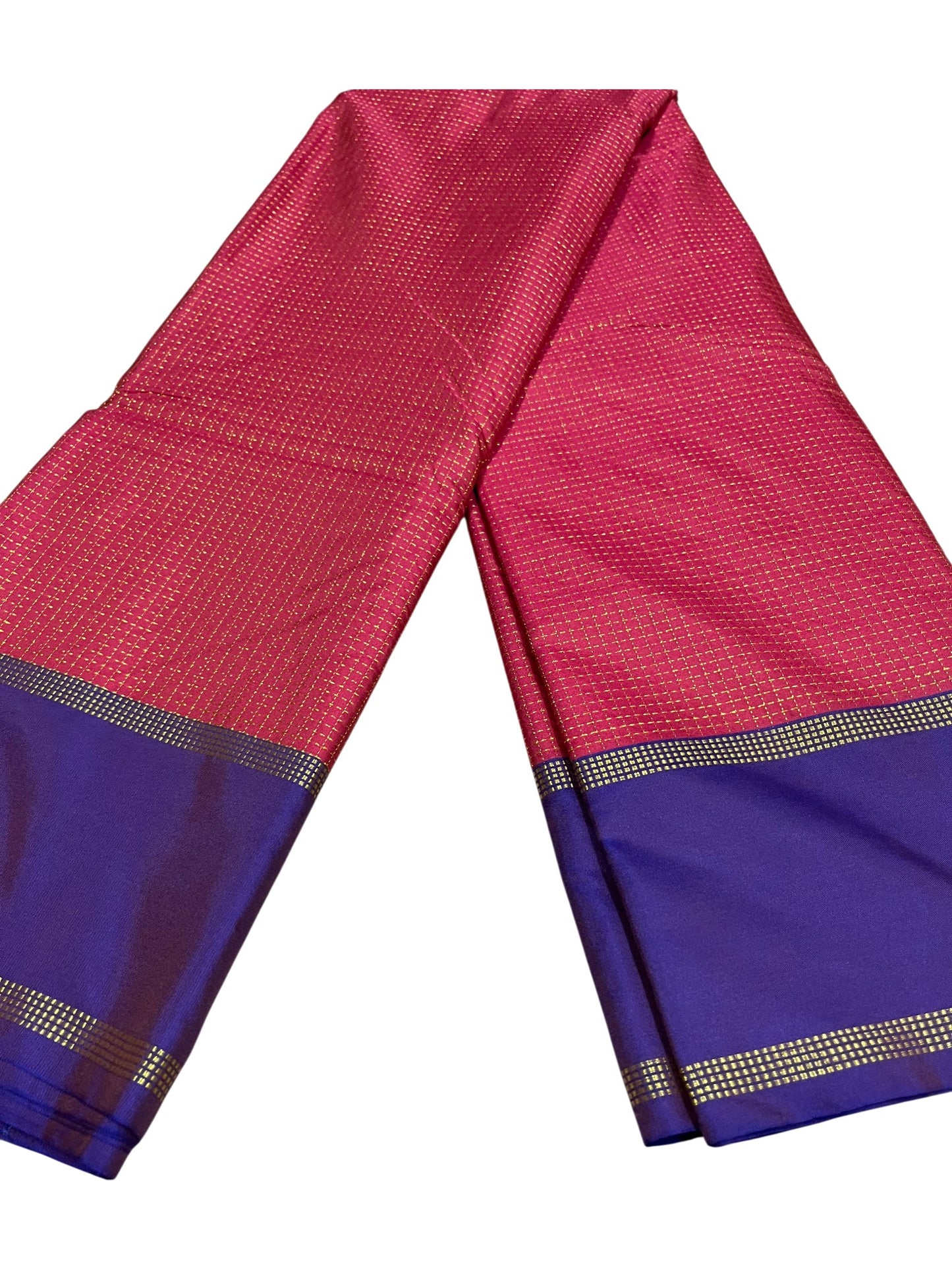 Southloom Semi Silk Saree with Micro Check on Body in Magenta And Violet