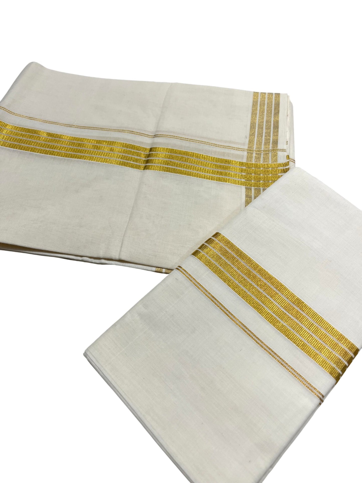 Southloom™ Handloom Plain Single Mundum Neriyathum (Set Mundu) 1 Inch