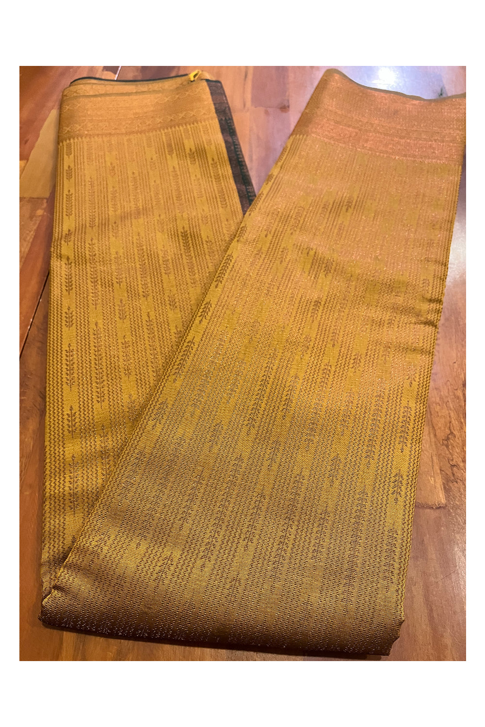 Southloom Art Silk Yellow Designer Woven Saree with Green Pallu