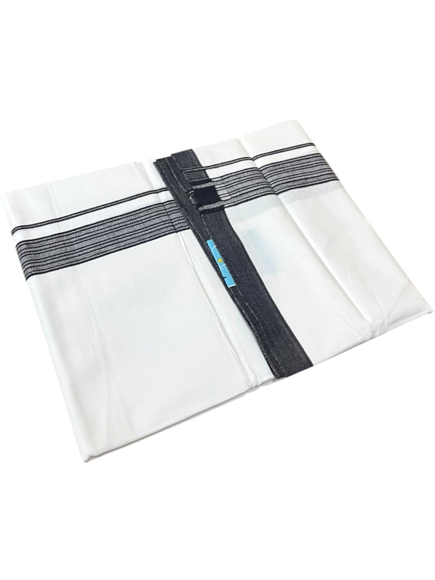 Southloom Pure White Single Cotton Mundu with Black Border (South Indian Kerala Dhoti)