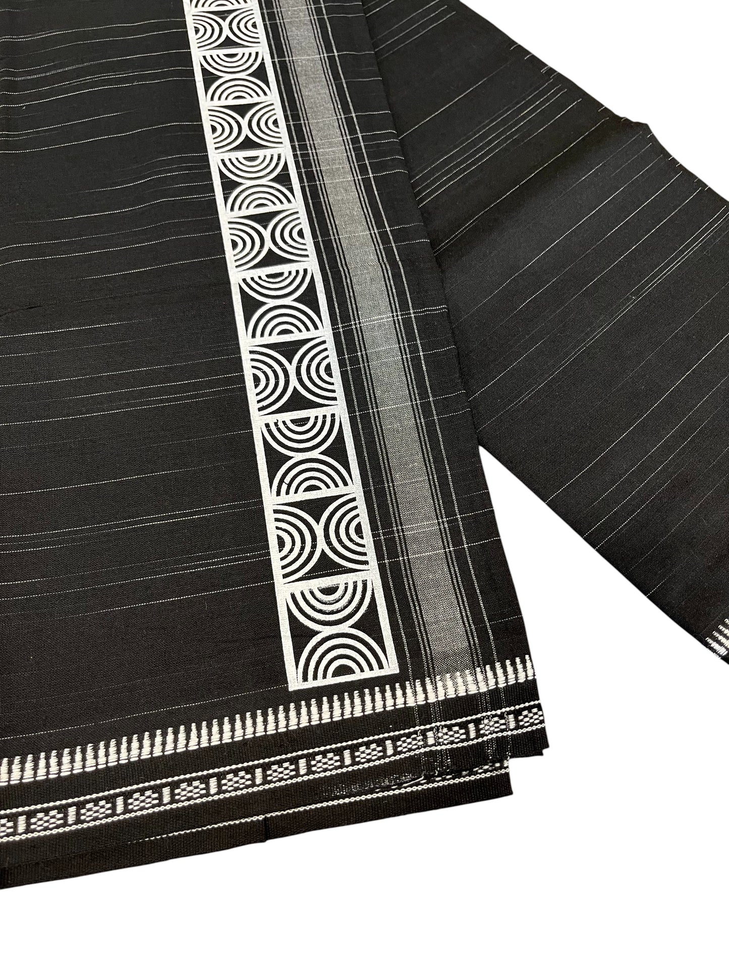 Southloom Black Printed Single Mundu / Otta Mundu / Lungi (South Indian Kerala Dhoti)