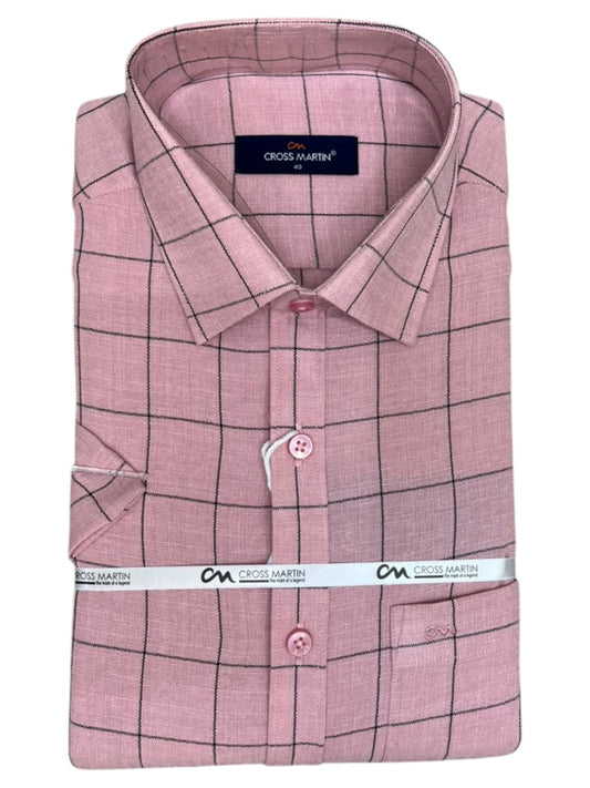Southloom Pure Cotton Pink Check Shirt SLSHIRT 40HS