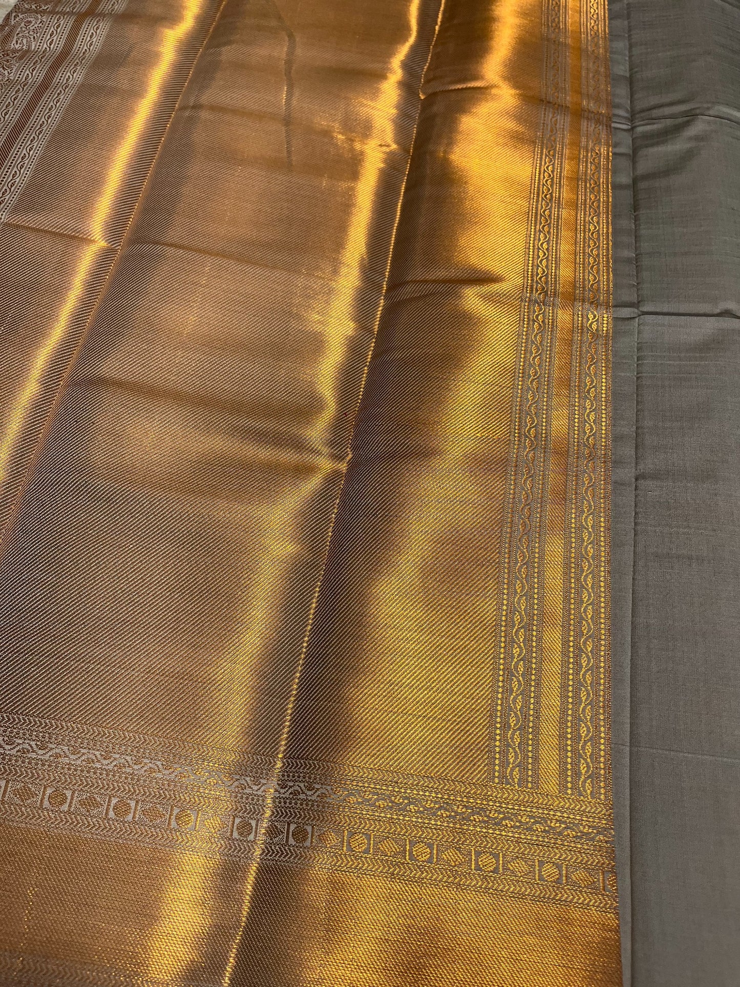 Southloom Premium Semi Silk Zari Work Brocade Saree in Bridal Grey with Matching Pallu