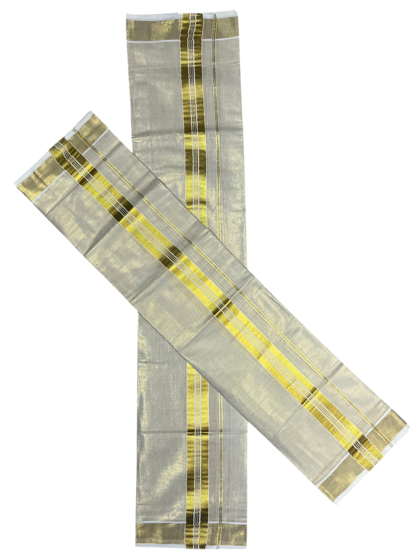 Southloom Kerala Tissue Single Set Mundu (Mundum Neriyathum) with  Kasavu Border