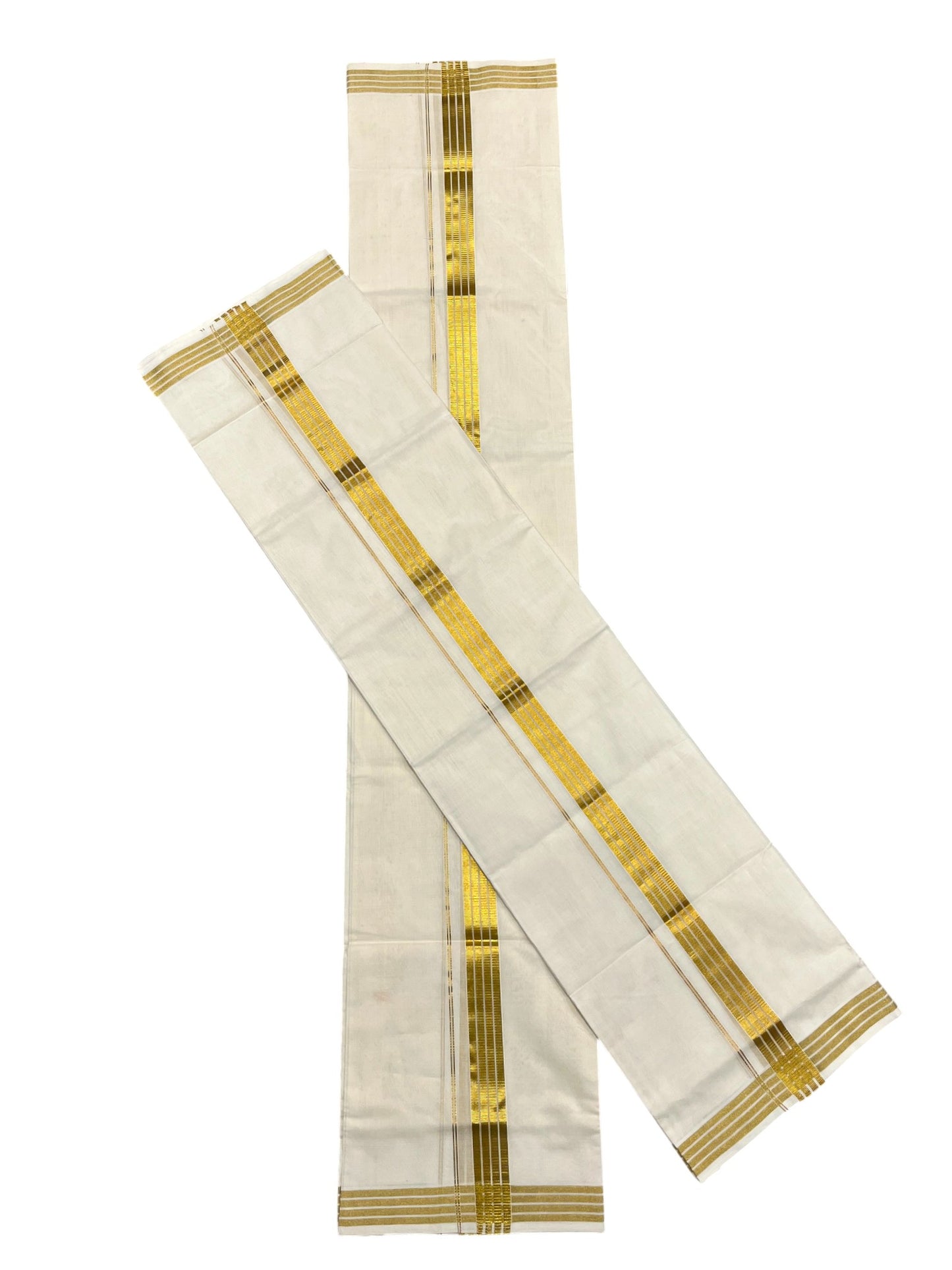 Southloom™ Handloom Plain Single Mundum Neriyathum (Set Mundu) 1 Inch