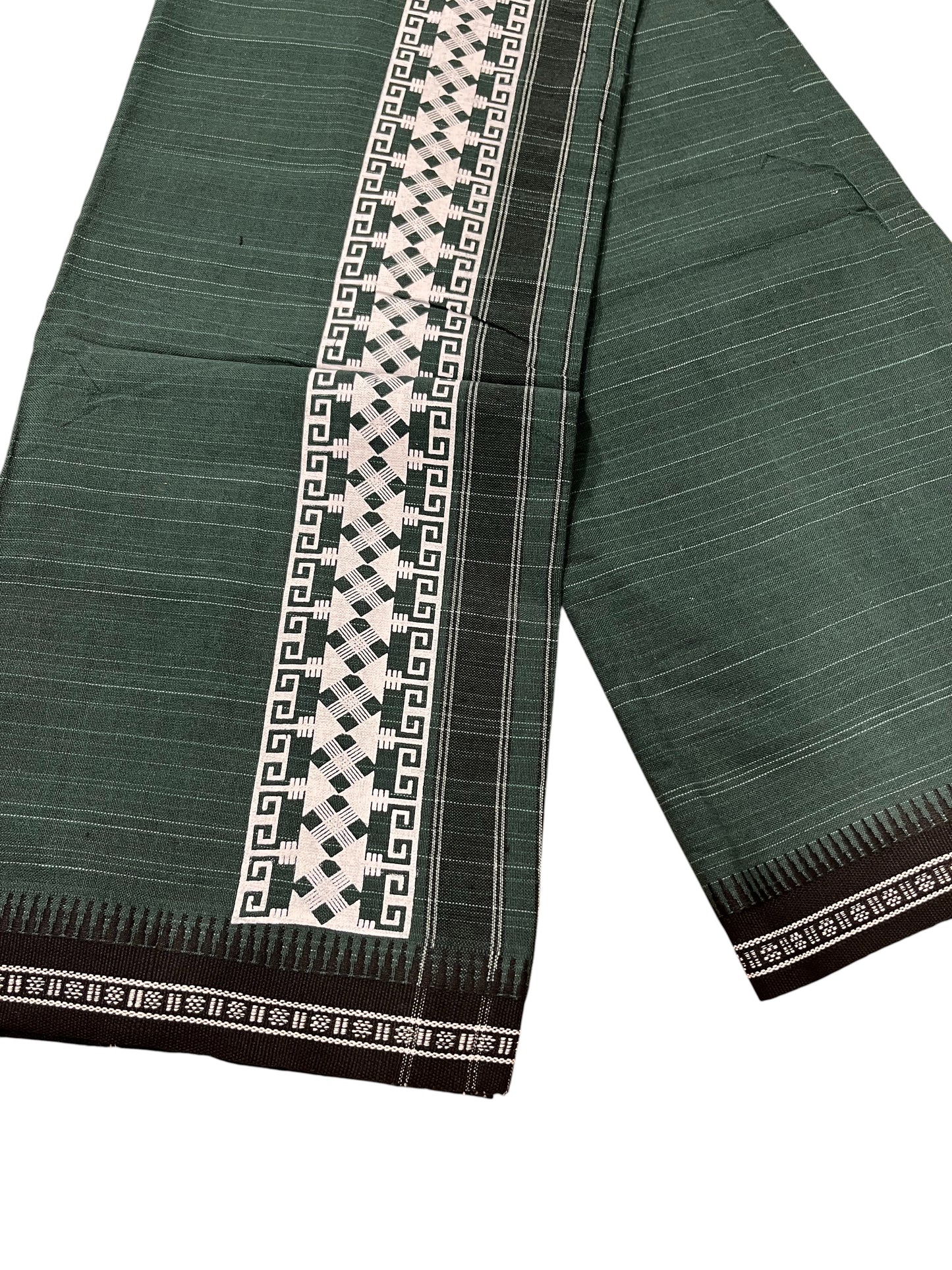 Southloom Green Printed Single Mundu / Otta Mundu / Lungi (South Indian Kerala Dhoti)