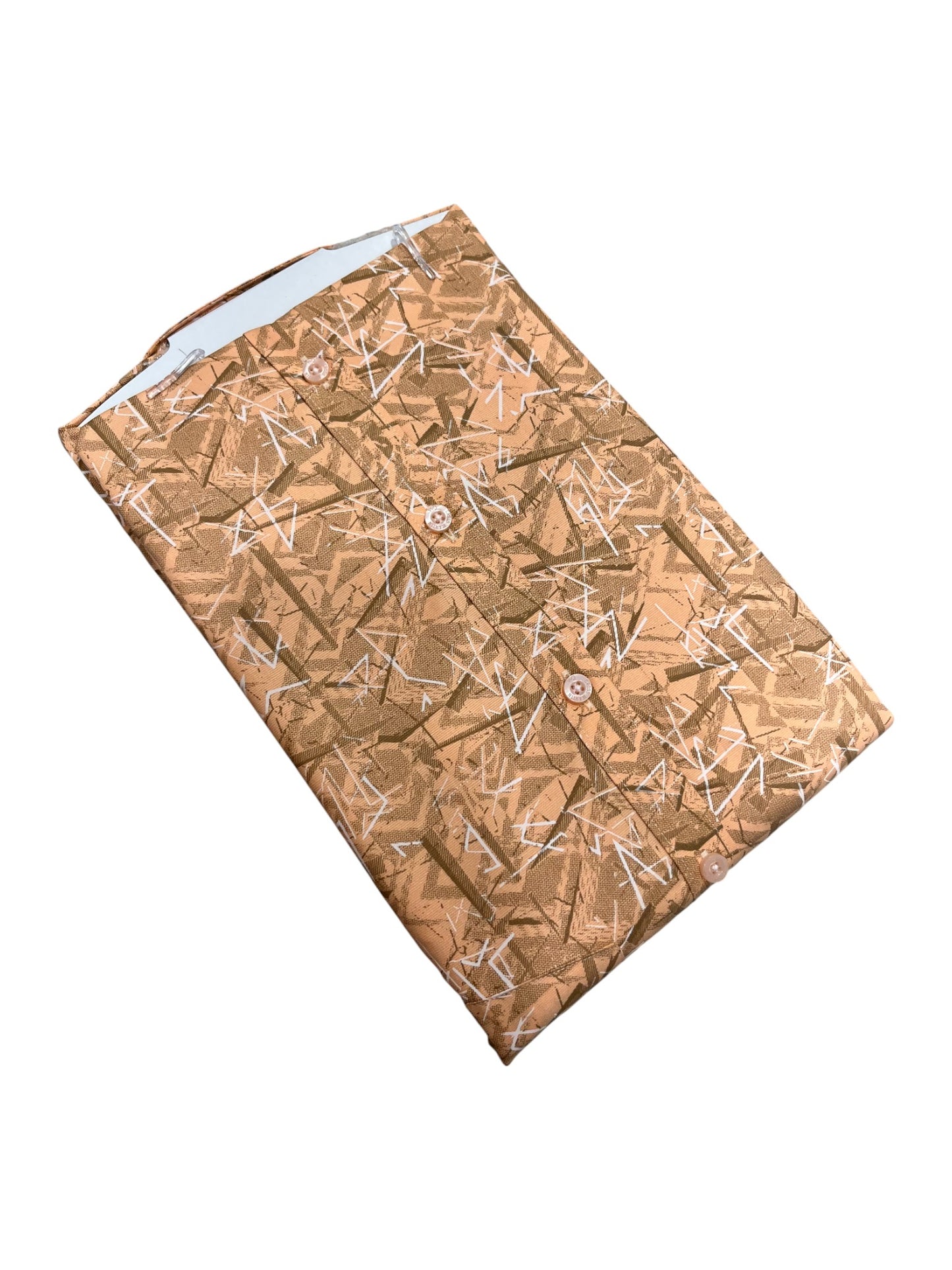 Southloom Pure Cotton Peach Printed Shirt (38 FS)