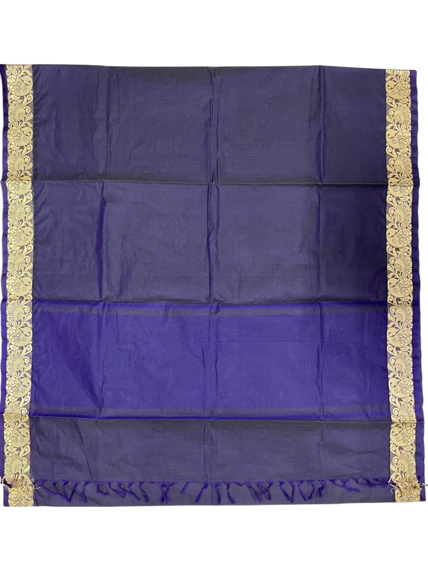 Southloom Kerala Cotton Saree with Floral Woven Works Across Body in Violet