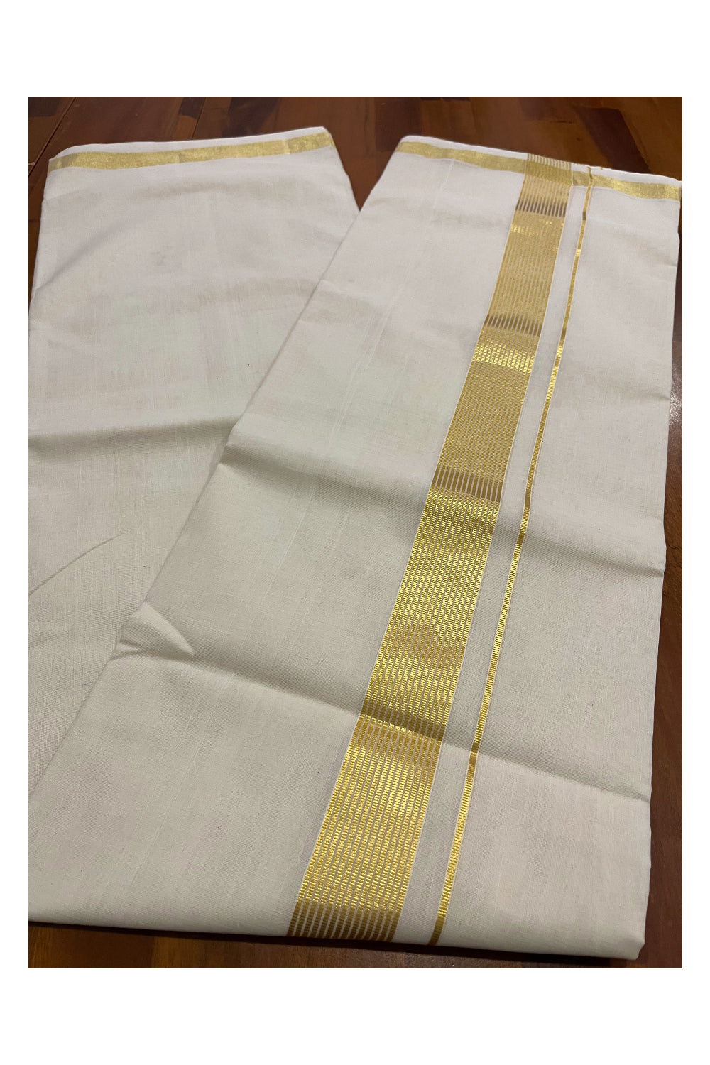 Premium Balaramapuram Unakkupaavu Handloom Kasavu Mundu (South Indian Kerala Dhoti)