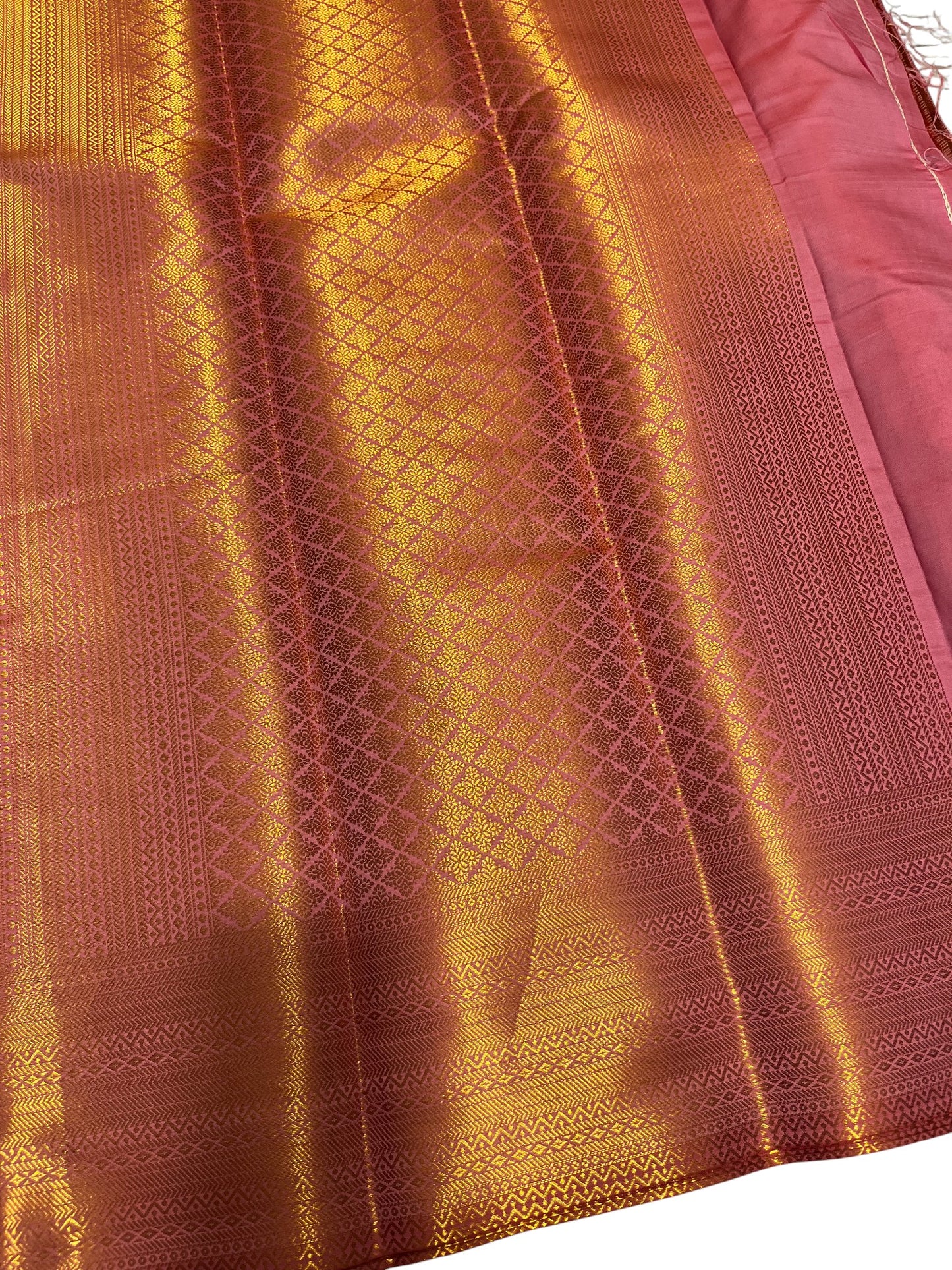 Southloom Premium Semi Silk Zari Work Brocade Saree in Bridal Pink with Matching Pallu
