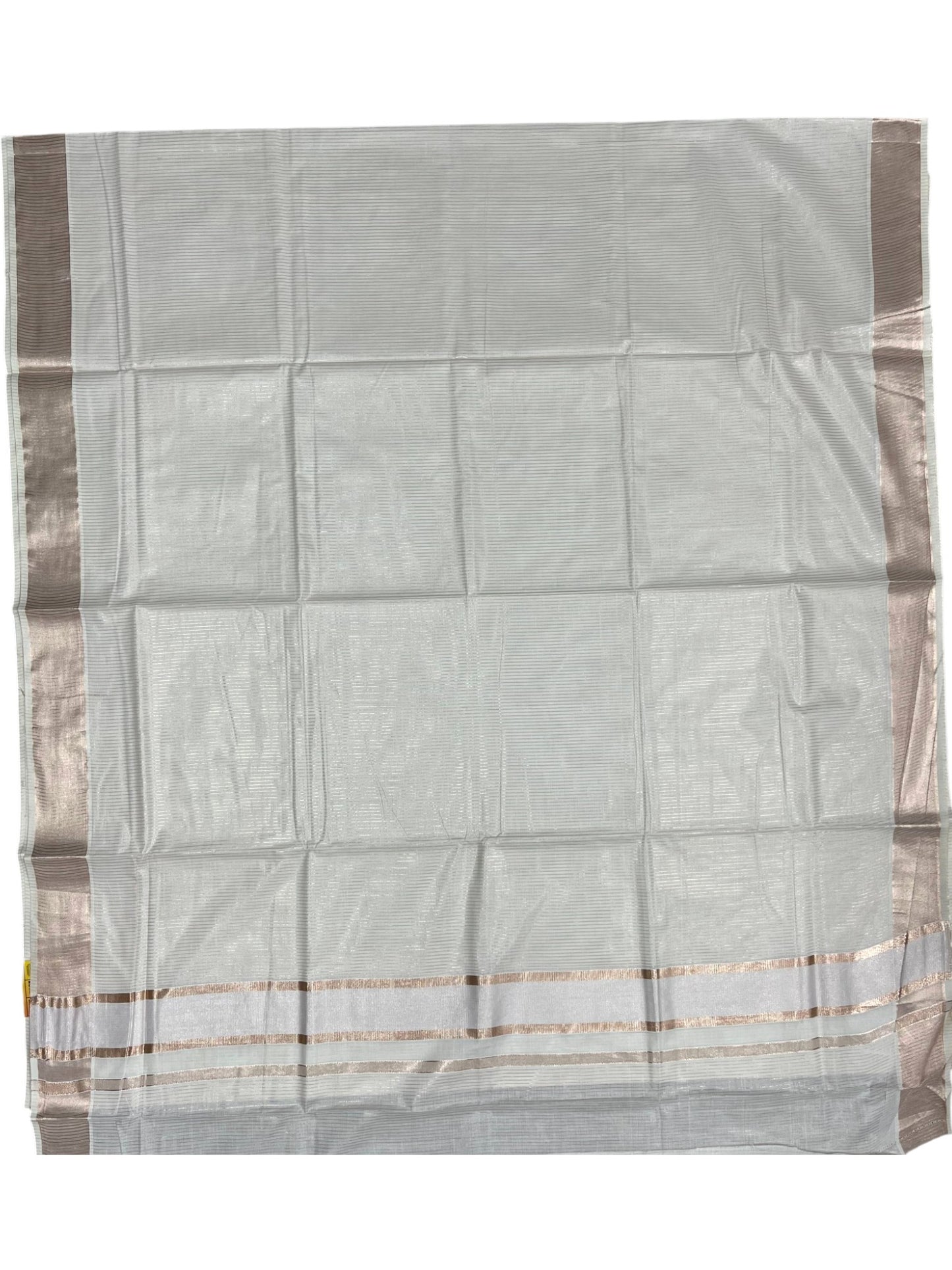 Southloom Kerala Pure Cotton Copper Kasavu Lines Design Saree
