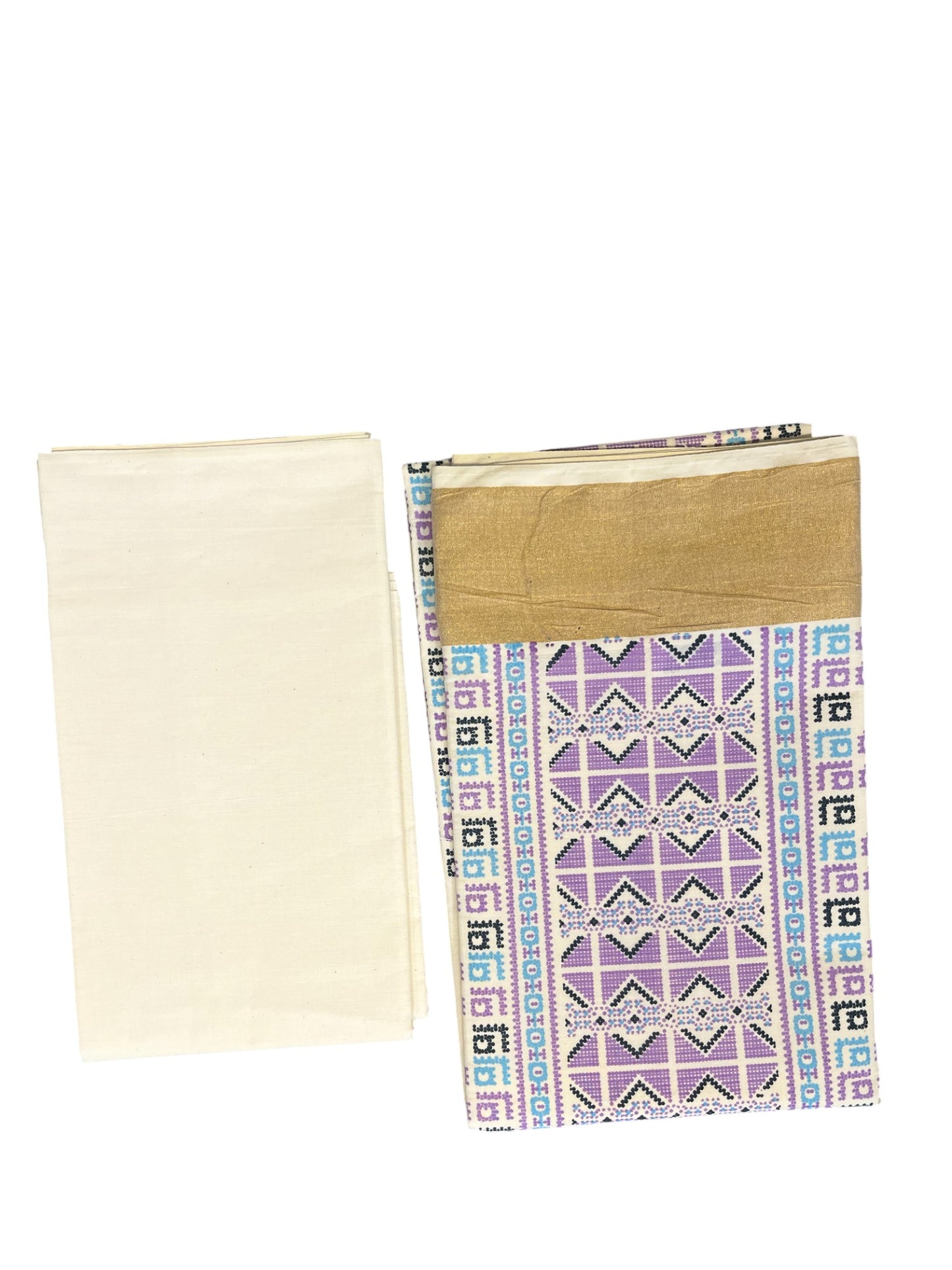 Southloom Pure Cotton Kerala Churidar Salwar Material with Hand Printed Designs (include Shawl / Dupatta)