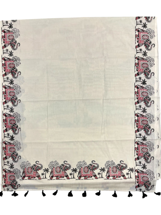 Southloom Kerala Cotton Saree with Elephant Design