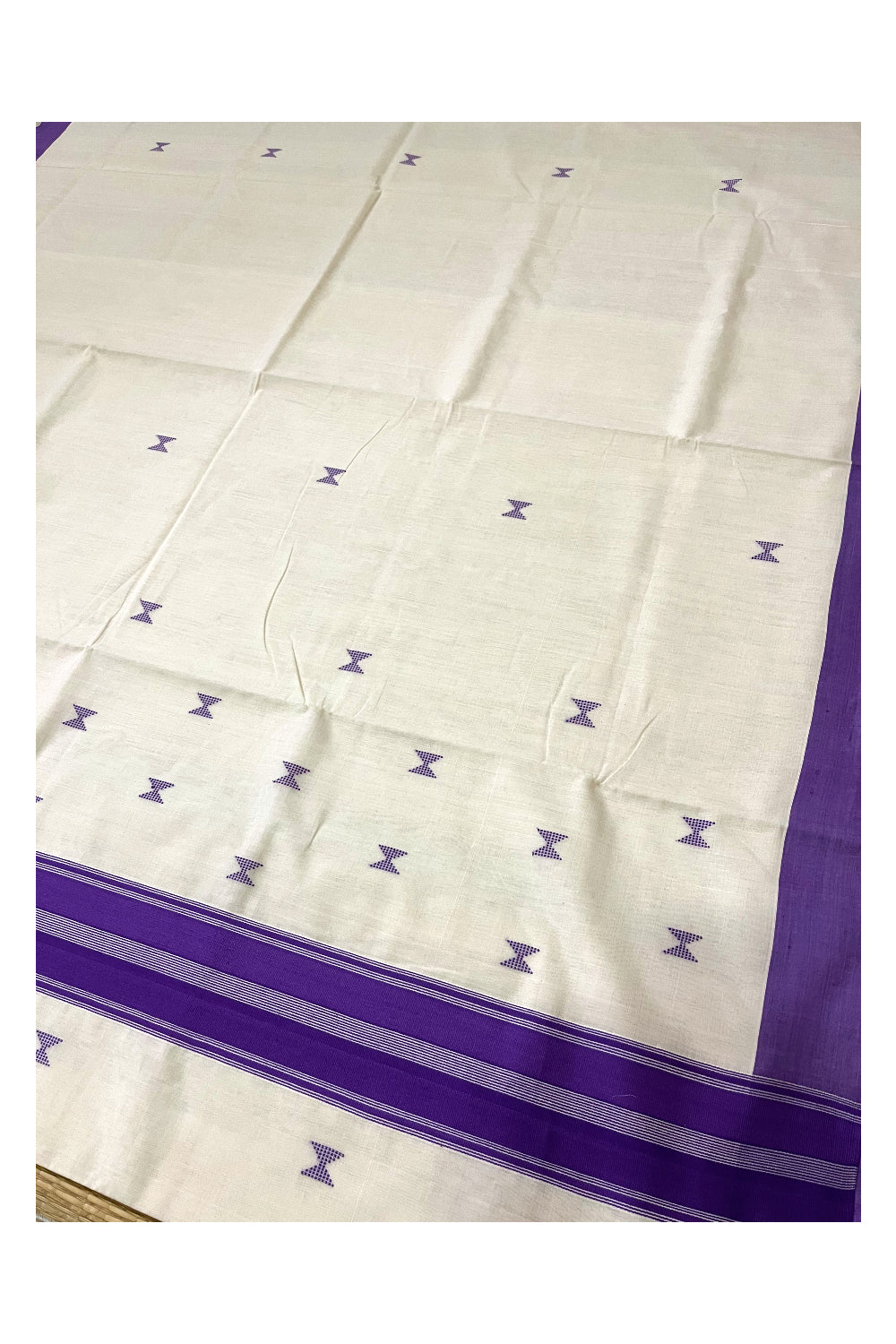 Southloom Premium Unakkupaavu Handloom Cotton Violet Butta Work Saree