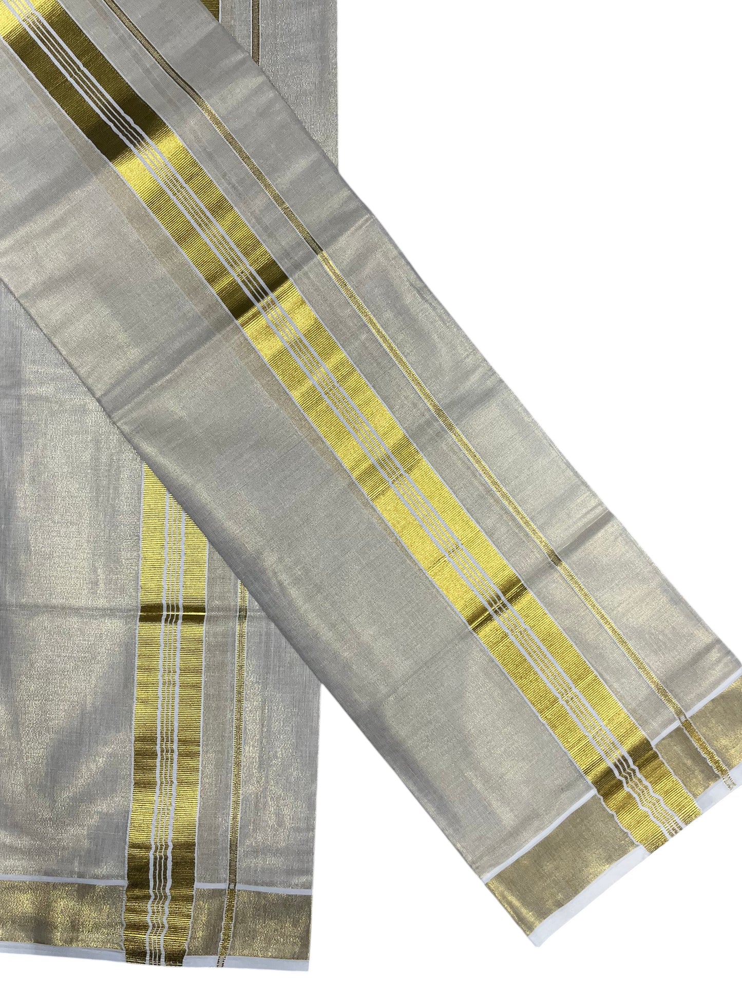 Southloom Kerala Tissue Single Set Mundu (Mundum Neriyathum) with  Kasavu Border