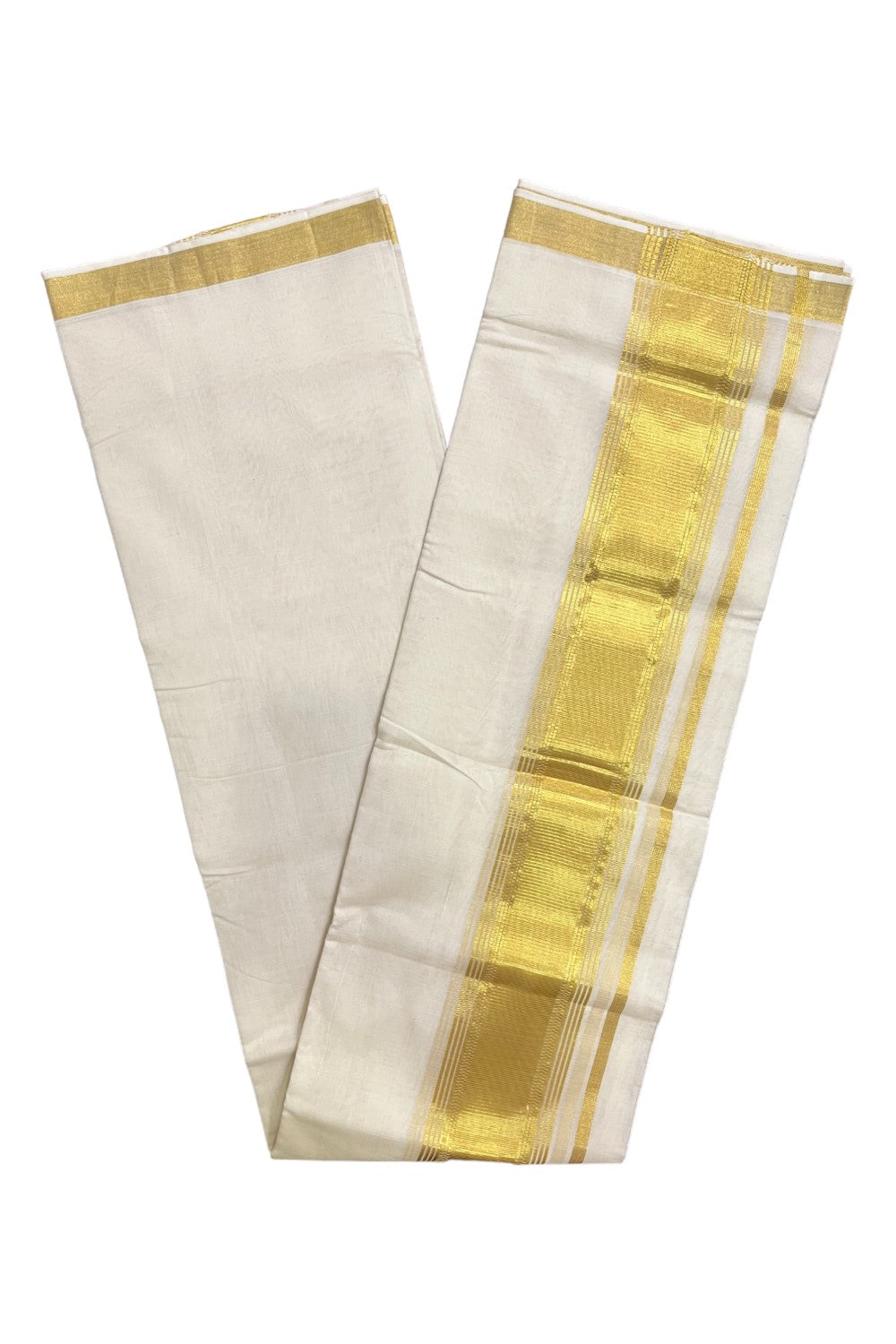 Southloom Super Premium Balaramapuram Unakkupaavu Handloom Wedding Kasavu Thick Border Mundu (South Indian Kerala Dhoti)