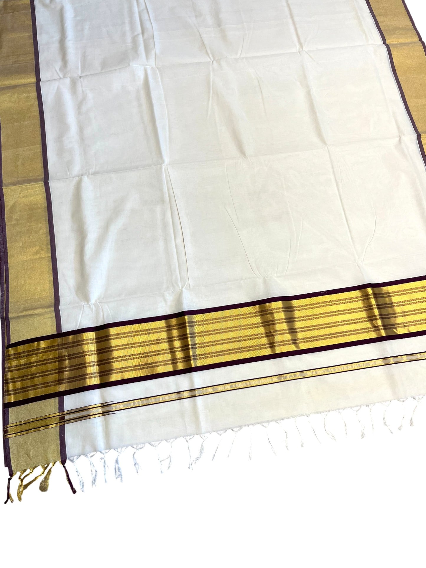 Southloom Super Premium Balaramapuram Unakkupaavu Handloom Cotton Saree with Purple Border