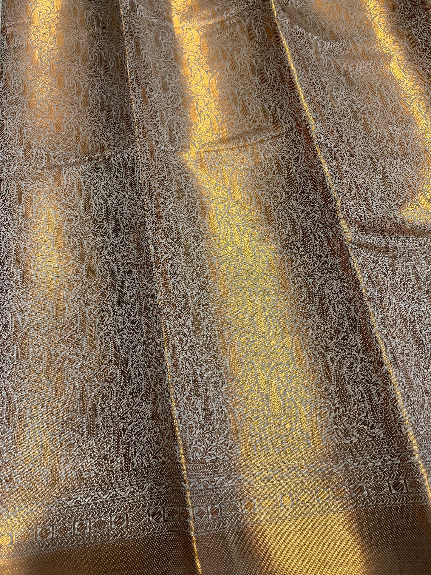 Southloom Premium Semi Silk Zari Work Brocade Saree in Bridal Grey with Matching Pallu