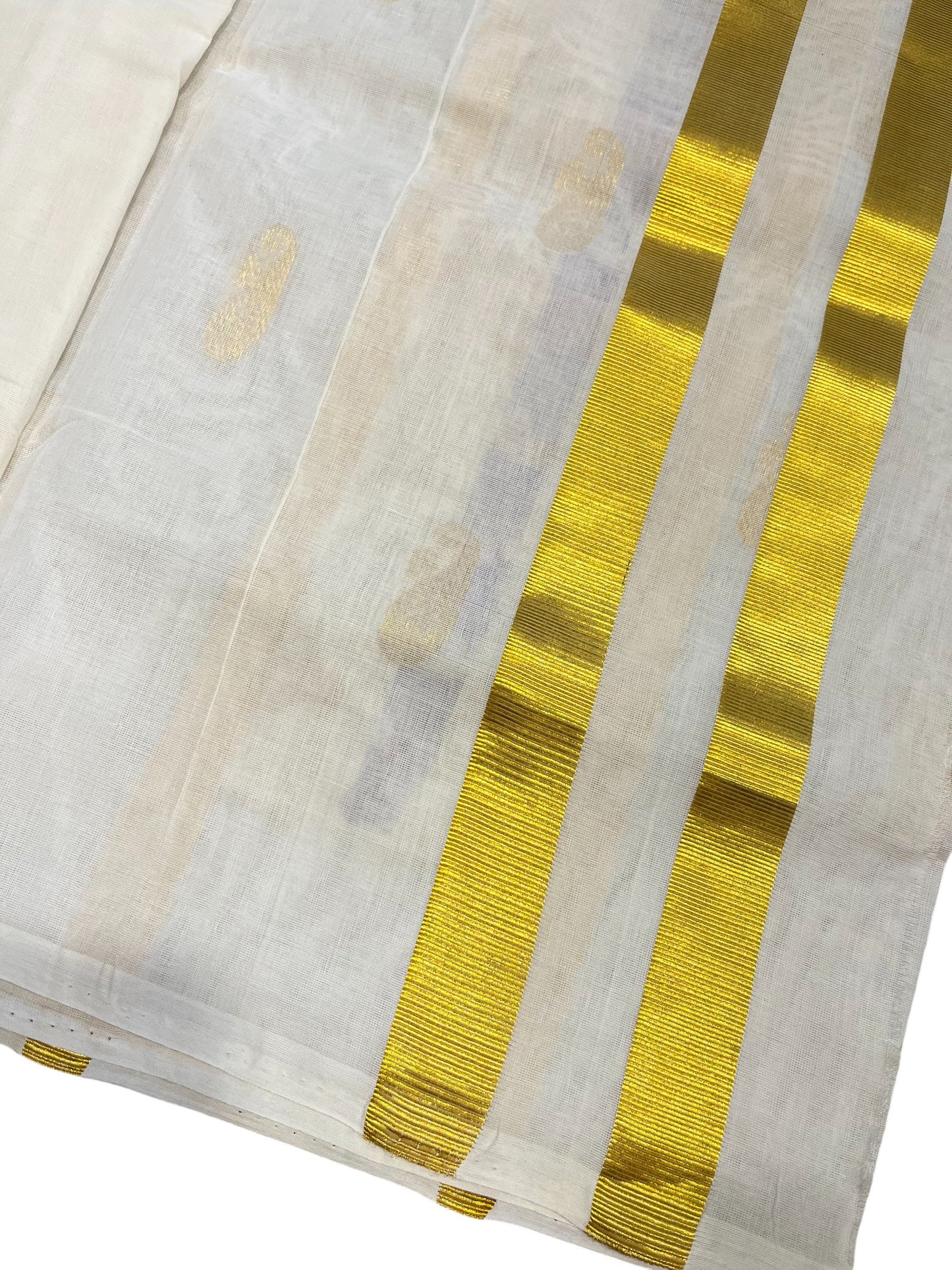 Southloom Premium Handloom Cotton Churidar Salwar Material with Kasavu Woven Design (include Lines Shawl / Dupatta)