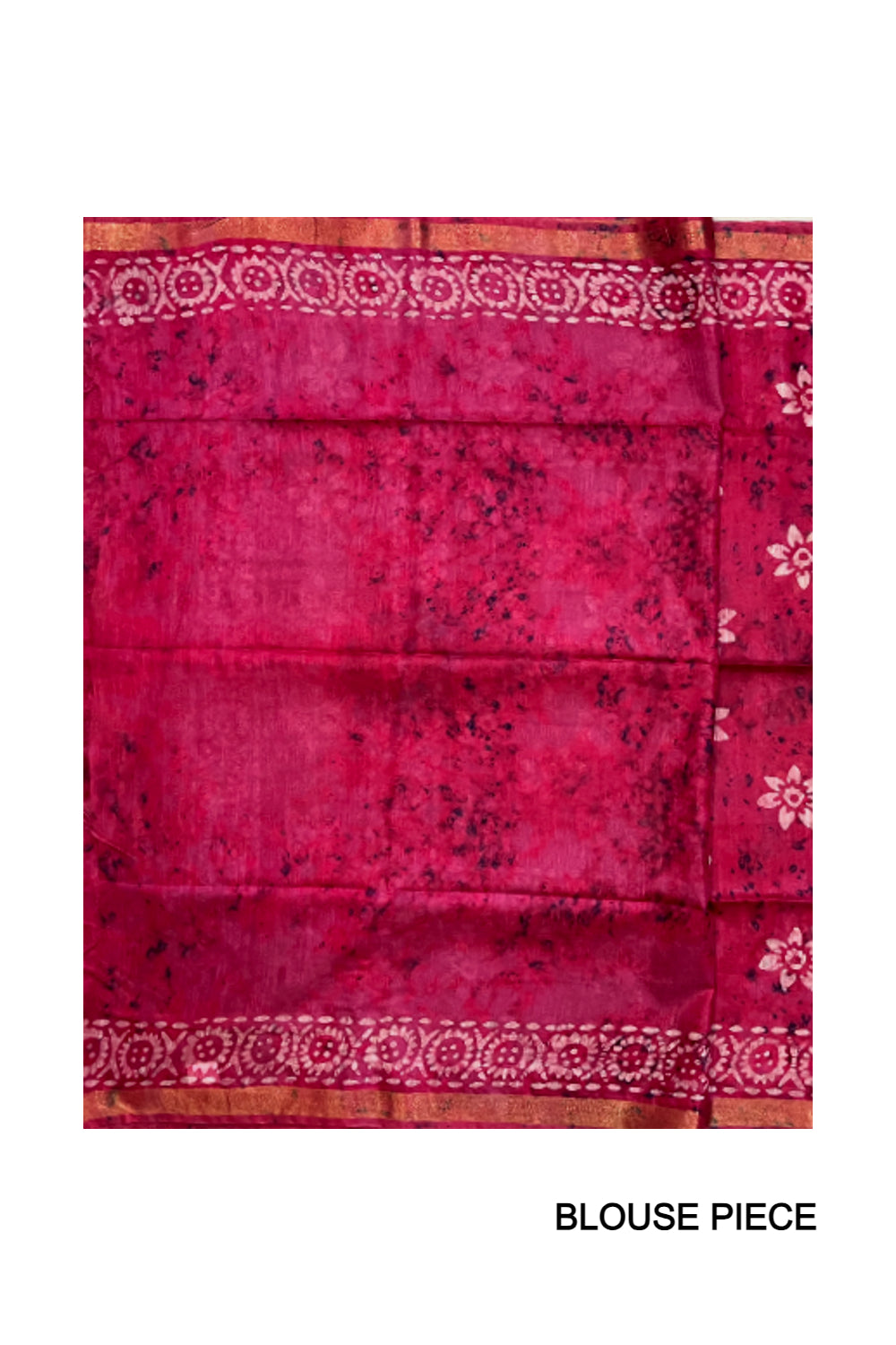 Southloom Cotton Magenta Saree with Baswara Prints on Body and Pallu