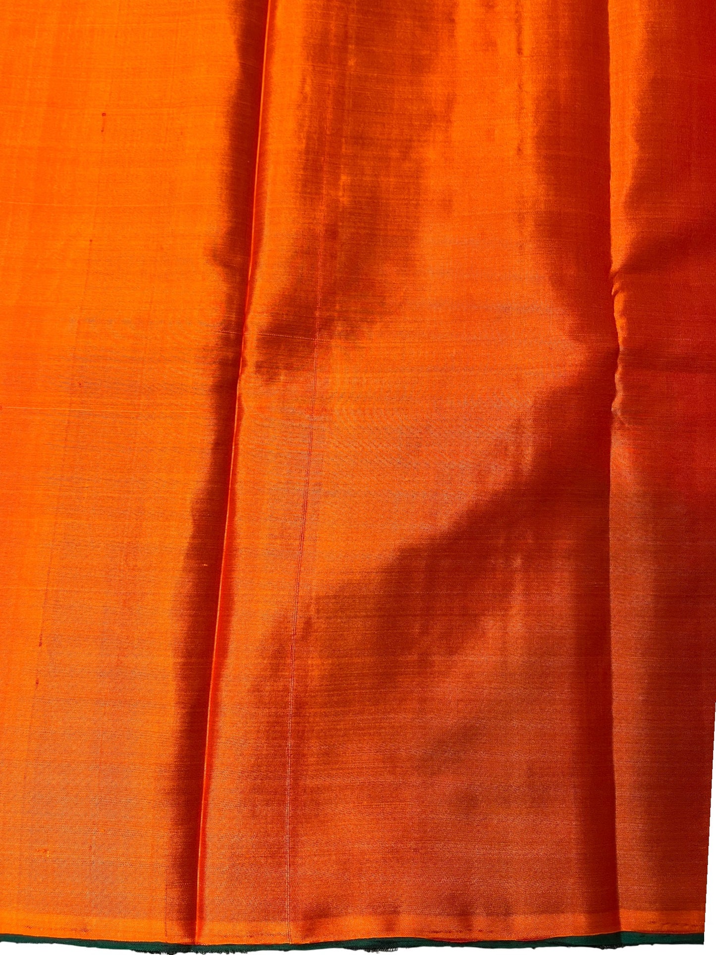 Southloom Pure Handloom Bridal Kanchipuram Silk Saree with Korvai Work (Green & Orange)