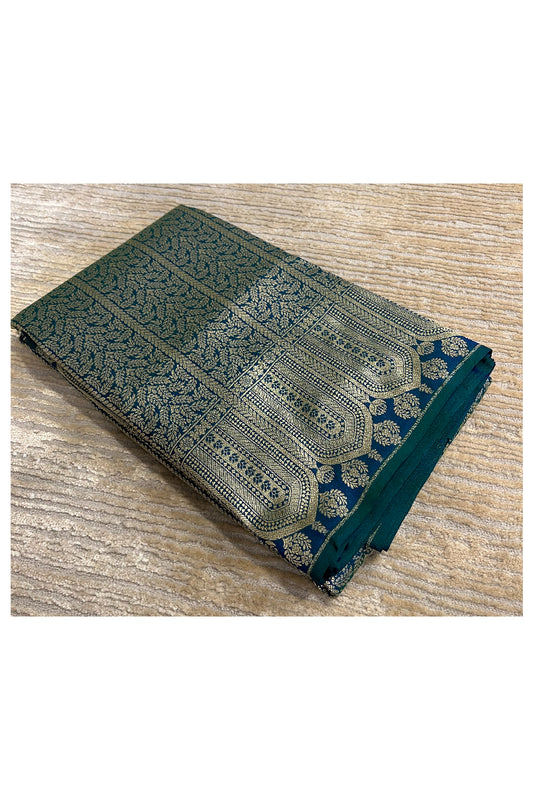 Southloom Banarasi Georgette Woven Work Saree in Green
