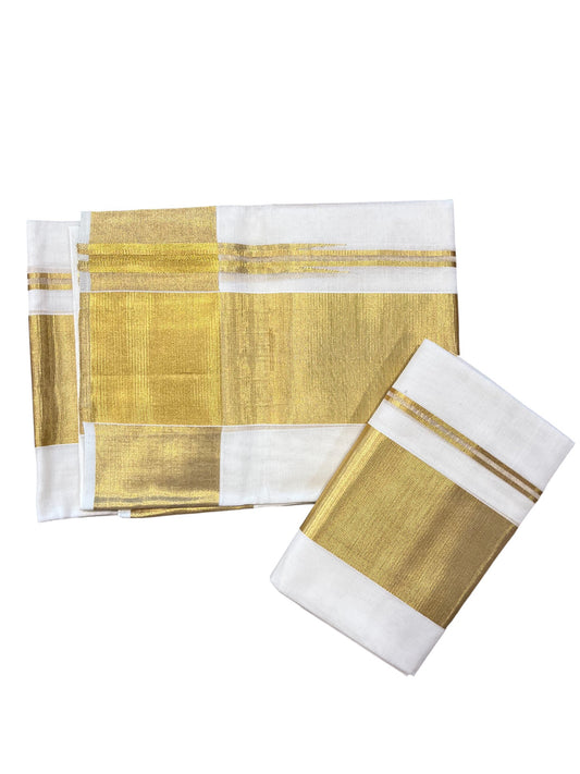 Southloom Super Premium Balaramapuram Handloom Cotton Wedding Pudava Set Mundu