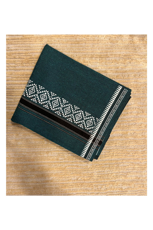 Southloom Green Printed Single Mundu / Otta Mundu / Lungi (South Indian Kerala Dhoti)